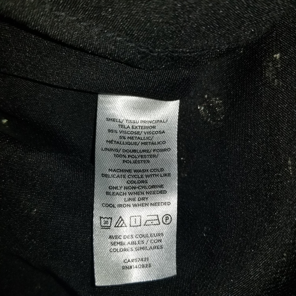 Black Tank Top Metallic Silver Sz Small Petite New - Picture 4 of 6